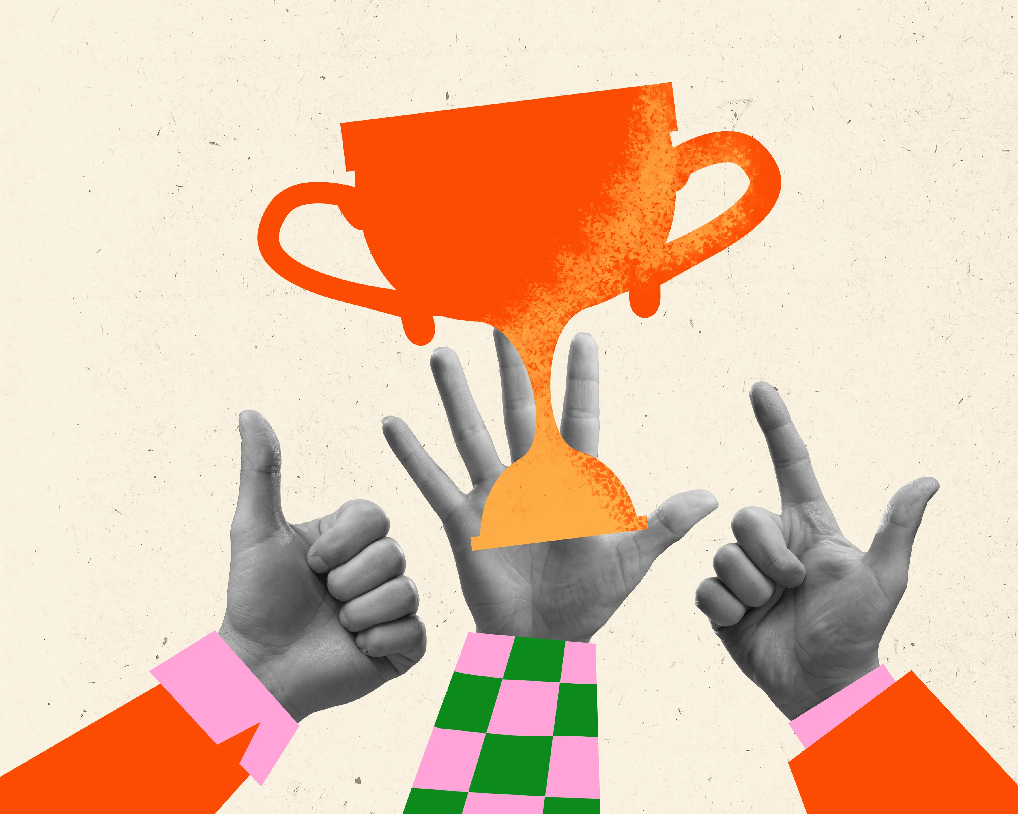 Hands holding trophy